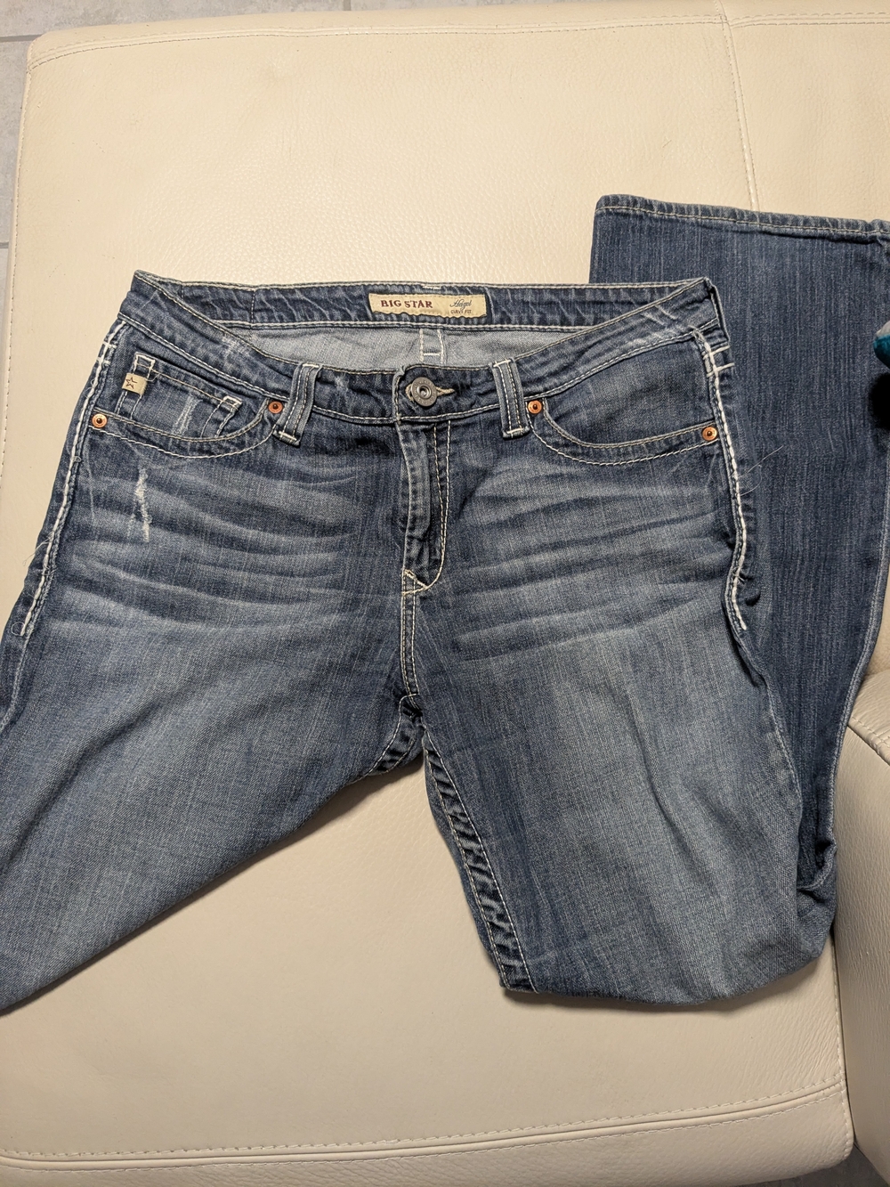 Big Star Women's Faded Blue Straight Leg Jeans